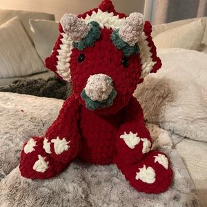 Homemade Crocheted Animals. Strawberry Triceratops